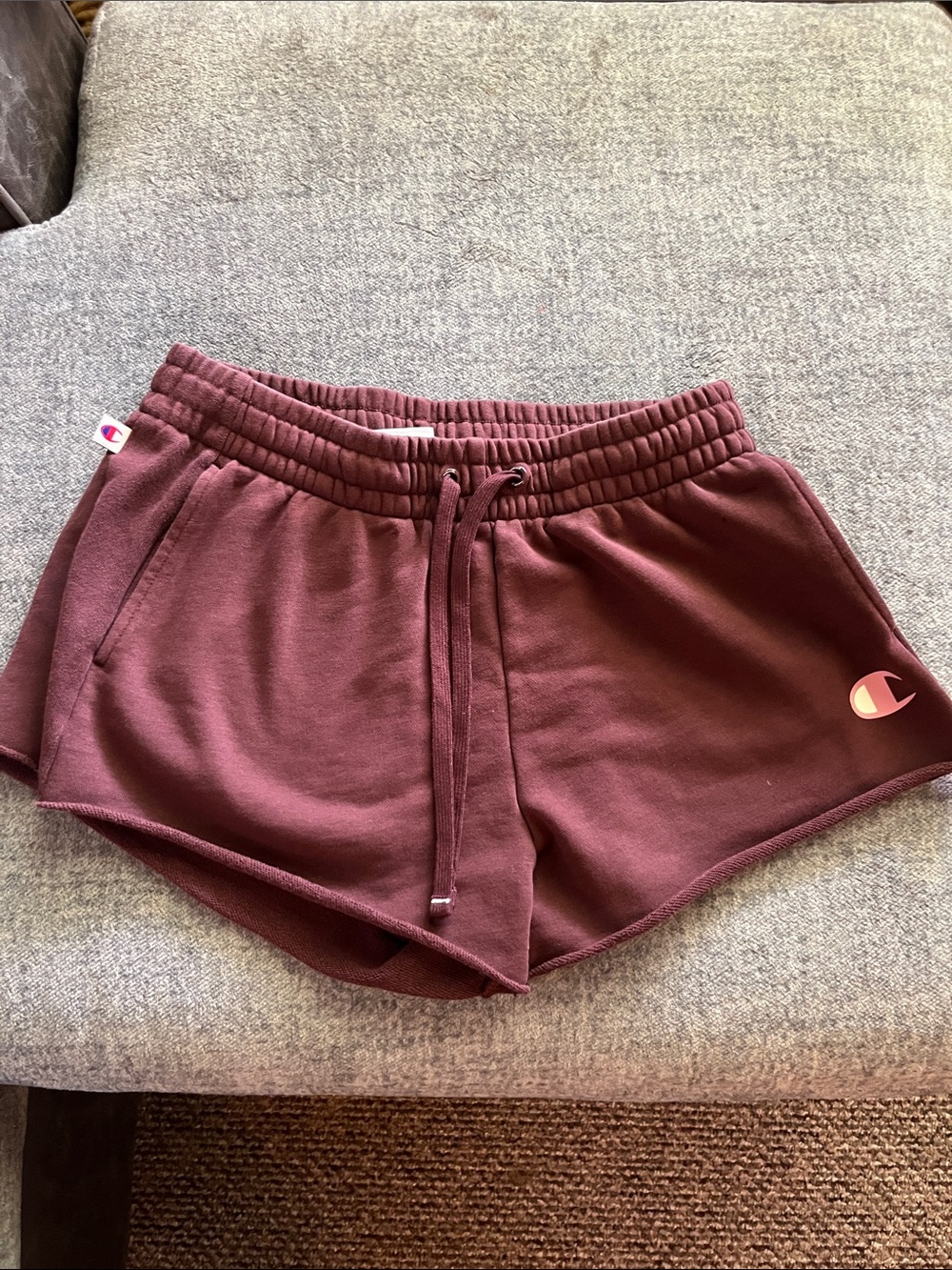 Champion Women's Maroon Athletic Shorts with Drawstring